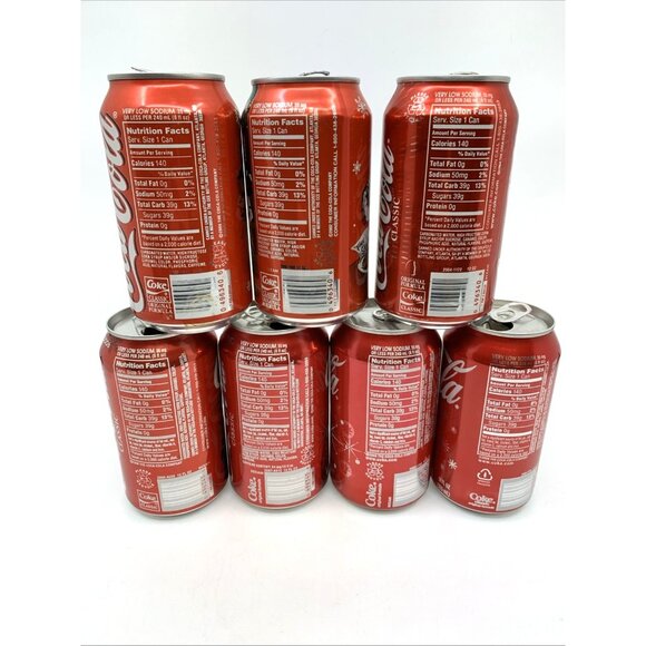 7 Empty Vintage Coca-Cola Classic Holiday Cans 2000 2002 2004 2006 2007 2008 '09 - Picture 4 of 8